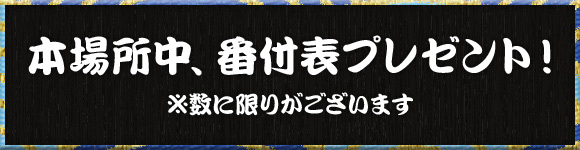本場所中、番付表プレゼント！